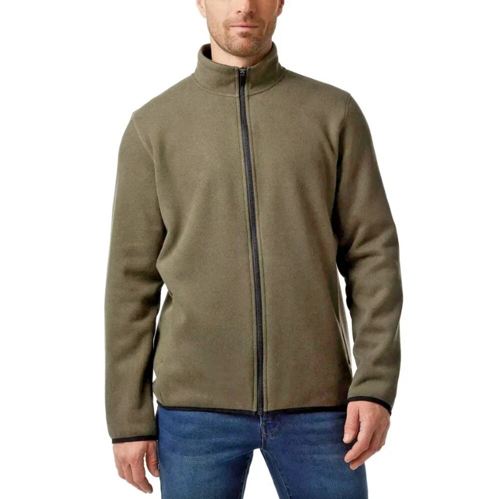 32 Degrees Mens L Green Full Zip Sherpa Lined Jacket Gorpcore Outdoor HR10-24